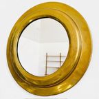Vintage Mid-century Ronde Spiegel Messing 1960’s thumbnail 3
