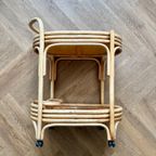 Vintage Bamboe-rotan Serveer Trolley thumbnail 15
