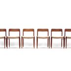 Set Van 6 Model 75 Stoelen Ontworpen Door Niels Möller Uit De Jaren '60 thumbnail 7