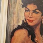Vintage Schilderij Druk H.walter Retro Print Zigeunerin thumbnail 7