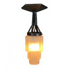 Art Deco Hanglamp Met Getrapte Glazen Kap, Jaren 30 thumbnail 3