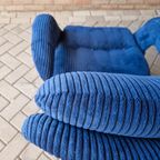 Vintage Fauteuil Nieuw Bekleed Ribstof Draaifauteuil thumbnail 9