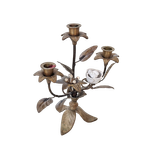 Mn30 – Kandelaar -bloemen Porselein – Kerkkandelaar – Messing thumbnail 2