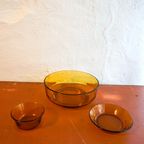 3X Orange Amber Glass Serving Bowls Salad Bowl Odds And Ends thumbnail 7