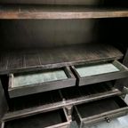 Antieke Kast Zwarte Kast Boekenkast Broodkast Wandkast Tv thumbnail 7