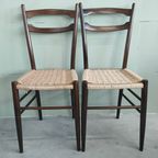 Set Vintage Keukenstoelen Lichtgewicht Gio Ponti Style Donkerbruin thumbnail 5