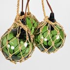 Vintage Macrame 'Zeeuwse Bol' Met Verlichting (Set 3) - Glas - Space Age - 70'S thumbnail 2