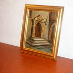Vintage Architectural Painting * Signed Framed Oil Painting thumbnail 6