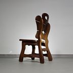 4 X Brutalist Oak Dining Chairs / 60's thumbnail 20
