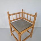 Vintage Bohemian Stijl Bamboe Hoekstoeltje Jaren 70. thumbnail 7
