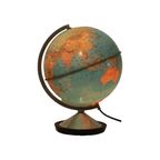 Verlichte Wereldbol Lamp 1970 Standaard Globe Nederlands Gdp Italië thumbnail 3