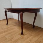 Vintage Eetkamertafel Ovale Uitschuifbare Eettafel, Tafel Mahoniehout thumbnail 4