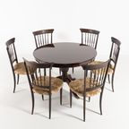 Mid-Century Italian Dining Set / Eetkamerset Of 6 Chiavari Back Chairs And Table, 1950’S thumbnail 2