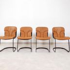 Willy Rizzo Stoelen - Cognac Leather - Cidue Italy thumbnail 2