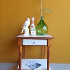 Vintage Brocante Houten Tafeltje Met Formica Blad En Lade thumbnail 2