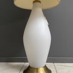 Glass Floor Lamp With Large Off-White Shade 1960S thumbnail 8