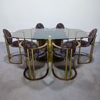 Hollywood Regency Eettafel & 6 Armstoelen - Belgo Chrom thumbnail 7