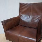 Vintage Montis Charly Flex Fauteuil Bruin Leder, Gerard Van Den Berg Voor Montis thumbnail 10