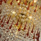 Xxl Murano Teardrop Kroonluchter Hanglamp Vintage Goud Frame thumbnail 20