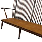 Vintage Houten Bankje Jaren 60 Hout Design Sofa Retro thumbnail 11