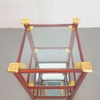 Vintage Bijzettafel Messing Italy Rek Regency '70 Side Table thumbnail 4