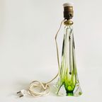 Mid-century Tafellamp Kristal Groen Val Saint Lambert 1950’s thumbnail 3