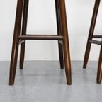 Set Van 3 Vintage Barkrukken Met Rugleuning Eiken thumbnail 7