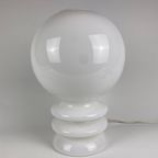 Vintage Tafellamp Van WIT Muranoglas 1970 thumbnail 4