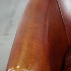 Zeer Mooie En Luxe Cognac-kleurige Rundleren Clubfauteuil In Engelse Stijl thumbnail 7
