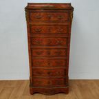 Antiek Franse Secretaire Wandkast Ladekast Met Marmer Blad thumbnail 16