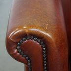 Zeer Mooie En Luxe Cognac-kleurige Rundleren Clubfauteuil In Engelse Stijl thumbnail 3