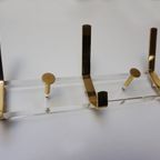 Plexiglas En Messing Wandkapstok Muurkapstok Hollywood Regency Stijl, 1970 thumbnail 9