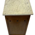 Art Deco Amsterdamse School Kastje Nachtkastje Marmeren Blad thumbnail 6