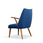 Deens Design Opnieuw Gestoffeerde Blauwe Cocktail Stoel, 1960S thumbnail 4