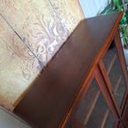 Klassieke Empire Stijl Vitrinekast, Servieskast, Mahoniehout Afm.102x36m En 131cm Hoog. thumbnail 5