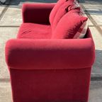 Rieten Bank Vintage Design Rood Bordeaux Rode Stof Opvouwbaar Bedbank thumbnail 11