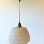 Vintage Lamp Hanglamp Jaren 50 / 60 Melkglas Teakhoud thumbnail 4