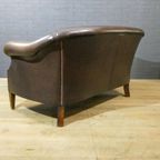 Vintage Leather 2-Seater Sofa In Dark Brown thumbnail 8