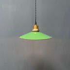 Groen Emaille Hanglamp Met Messing Armatuur thumbnail 5
