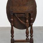Waanzinnige En Unieke Vroeg 17e -eeuwse Antieke Klaptafel/bijzettafel Met Een Prachtig Patina thumbnail 2