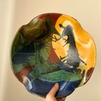 Vintage Signed Xl Ceramic Fruit Bowl thumbnail 2