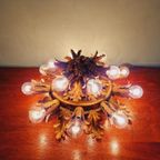 Grote Plafondlamp In Goudkleurig Metaal, Banci Firenze, 1960 thumbnail 14