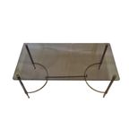 Franse Salontafel Met Rookglazen Blad, Jaren 50 thumbnail 4