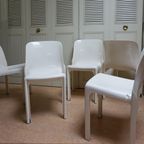 4 Witte Selene Stoelen Vico Magistretti Voor Artemide thumbnail 3