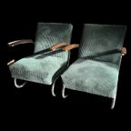 Pair Of Bauhaus Armchairs Fauteuil: Mucke Melder, W.H Gispen thumbnail 16