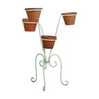 Vintage Frans Plantenrek Plantenstandaard Smeedijzer 4 Houders Terracotta thumbnail 12