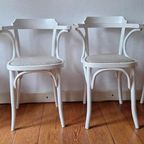 Set Van 4 Brocante Vintage Café Stoelen In Thonet Style thumbnail 13