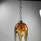 Italiaanse Hanglamp Van Glas Met Gouden Bogen Motief thumbnail 4