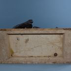 Art Deco Beeld Met Liggende Herdershond Van L. Carvin Uit Frankrijk thumbnail 7