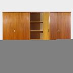 Grote Vintage 5-deurs Teak Kledingkast Italiaanse Stijl Jaren 60 thumbnail 4